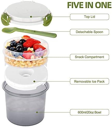 Genteen Tatlı Bardak Yoğurt Parfe Bardak Kapaklı ve 2 Paket Kevgir Gıda Konteyner Berry Konteynerler için Buzdolabı Kevgir Kapaklı