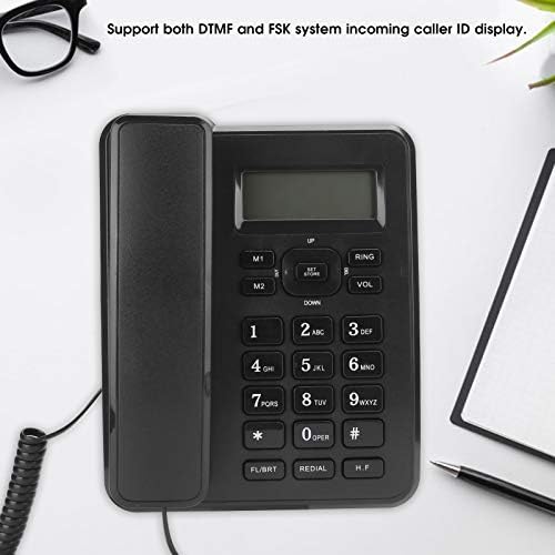 Kafuty - 1 KX-T6001CID Sabit Telefon, 16 Zil Sesi ile Siyah Ev Kablolu Sabit Hatlı İş Ofisi Kablolu Masa Telefonu, Hem DTMF hem