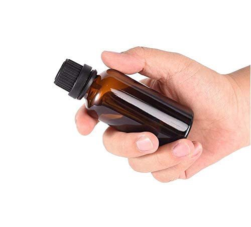 3 PCS Amber Cam Şişe ile Delik Redüktör ve Siyah Kap uçucu yağ Şişesi Boş kozmetik saklama kabı Flakon için Parfüm Aromaterapi