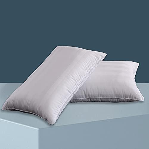 Uyku için JSELF Yatak Yastıkları, Yastıklar Kraliçe Boyutu 2 Set, %100 Pamuklu Örtü ile Doldurulmuş Kabarık Aşağı Alternatif