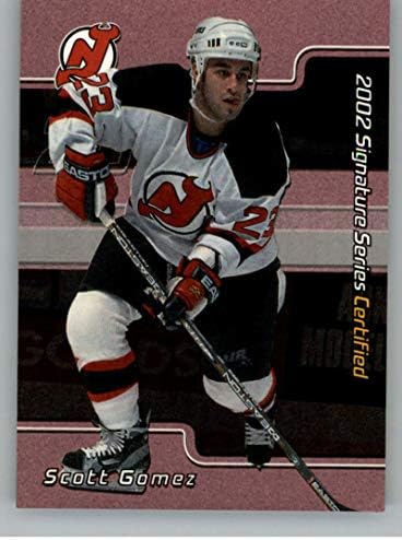 2001-02 BAP İmza Serisi Sertifikalı 100 Hokey C39 Scott Gomez SER/100 New Jersey Devils Resmi NHL Ticaret Kartı Oyunda ITG Tarafından