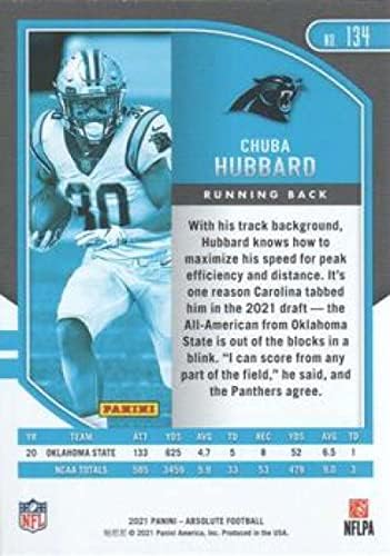 2021 Panini Mutlak Perakende 134 Chuba Hubbard RC Çaylak Kartı Carolina Panthers Resmi NFL Futbol Ticaret Kartı Ham (NM veya