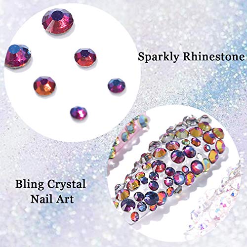 Campsis 440 psc Rhinestone Çivi Sanat Sparkly Cryatsl Diamonds Tırnak Renkli Zanaat 3D Süslemeleri Çivi Set Tırnaklar Ayak Tırnaklarını