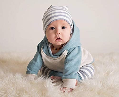 Bebek Bebek Erkek Kız Giysileri Uzun Kollu Hoodie Tops Eşofman Çizgili Uzun Pantolon Kıyafet Seti