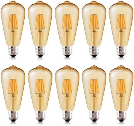Kısılabilir LED Edison Ampulleri, Vintage LED Ampuller 8 Watt, 2700K Sıcak Beyaz Ampuller, Amber Altın Cam-80 Watt Eşdeğeri -