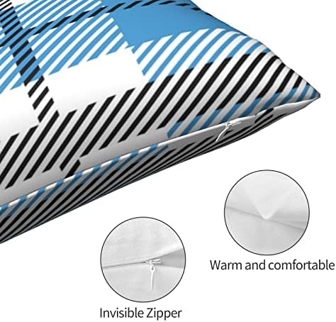 Mavi ve Siyah İskoçya Tekstil Ekose Yatak Yastıklar Yan ve Sırtüstü Hipoalerjenik Yastıklar