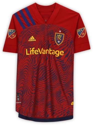 Çerçeveli Marcelo Silva Real Salt Lake İmzalı Maç - 2020 MLS Sezonundan 30 Kırmızı Forma Kullanıldı-İmzalı Futbol Formaları
