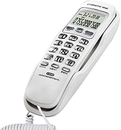Qdıd Sabit Telefon Kablolu Telefon Ev Duvar Telefonu Ofis Otel Odası Arayan Ekran Mini Telefon (Renk: Beyaz)