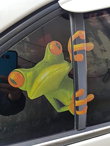 OKDEALS 3D Sevimli Peep Kurbağa Komik araba Çıkartmaları Kamyon Pencere Vinil Çıkartması Grafik Oto 2 adet