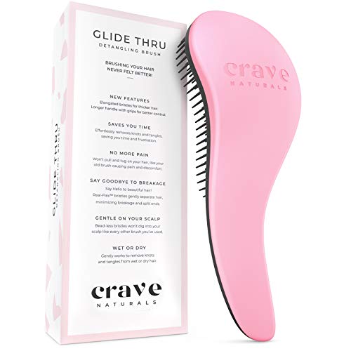 Crave Naturals BİGGİE Glide Thru Detangling Brush-Kıvırcık, Doğal, Düz, Islak veya Kuru Saçlar için Detangler Saç Fırçası ve