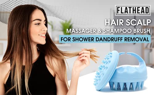 Flathead Ürünleri ile Saç Derisi Masajı ve Duş Kepeği Fırçası-Duş Kepeği Giderimi için-Islak ve Kuru Kullanım - Büyümeyi Teşvik