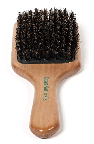 Kadınlar ve Erkekler için GranNaturals Domuzu Kıl Saç Fırçası-Orta / Yumuşak Kıllar-Doğal Ahşap Büyük Düz Kare Kürek Saç Fırçası-İnce,
