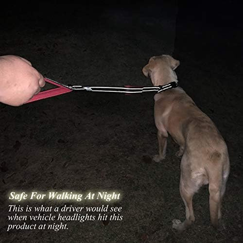 VİVAGLORY Köpek Tasma Trafik Yastıklı İki Kolları, Ağır Yansıtıcı Tasmalar için Kontrol Güvenlik Eğitimi, yürüyüş Kurşun için