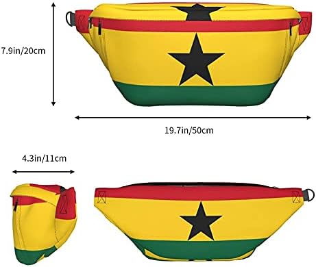 Gana bayrağı tek kollu çanta Fanny Paketi Crossbody Omuz sırt çantası Erkekler Kadınlar için Hafif Rahat Göğüs Çanta Bel Sırt