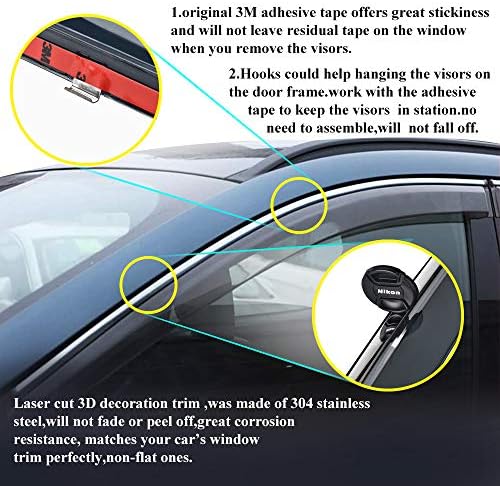 VESUL Bant üzerinde / Klip Pencere Saptırıcı Polikarbonat Yağmur Guard Vent Visor Fit Subaru Outback 2015-2019 için Kalkan Kapak