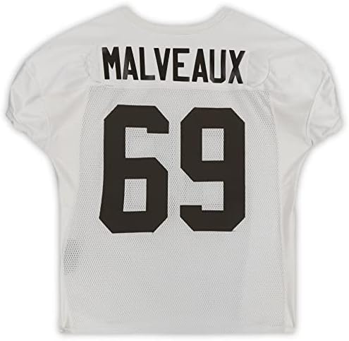 Cameron Malveaux Cleveland Browns Uygulaması-2020 NFL Sezonundan 69 numaralı Beyaz Örgü Formayı Kullandı-54 Beden-İmzasız NFL