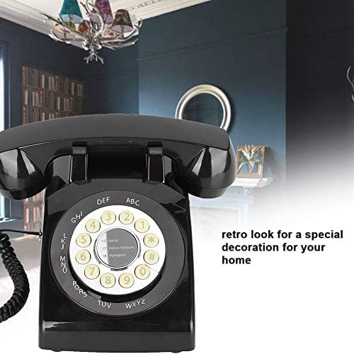 Okuyonic Ev Telefonu, Ev için Özel Dekorasyon Dayanıklı Masa Telefonu Kaymaz Tek Hatlı Çalışma (Siyah)