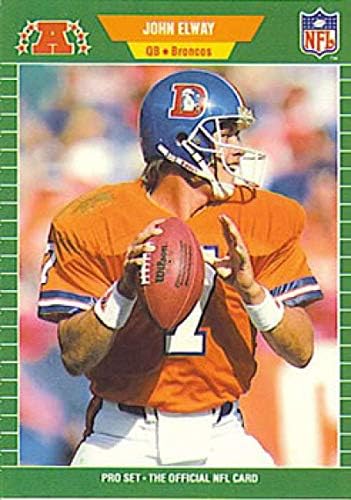1989 Pro Set Futbol 100b Ticaret John Elway Denver Broncos nfl'nin Resmi Kartı