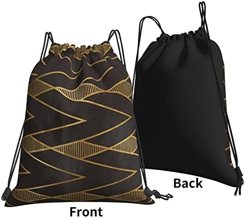 Altın mermer deniz dalgaları spor salonu ipli sırt çantası Unisex saklama çantası spor salonu alışveriş spor Yoga için