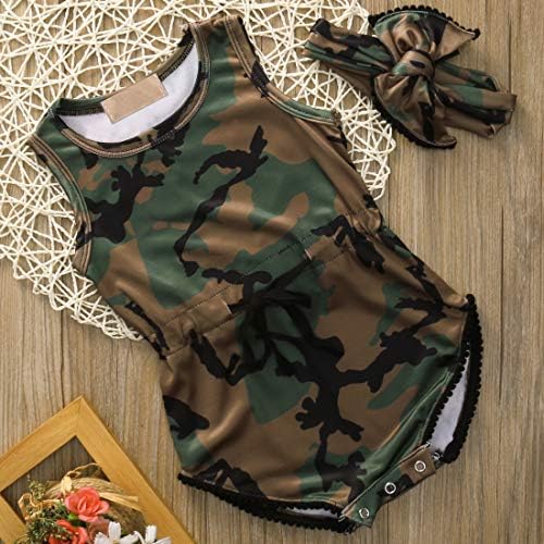 Yenidoğan Erkek Bebek Kız Bodysuit Onesies Tulum Romper Camo Geri Çapraz Önlüğü Tulum Kıyafetler Giysileri