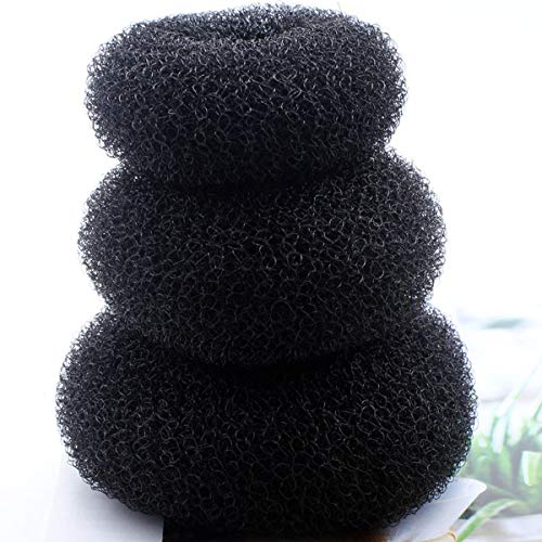 Siyah Saç Örgü Chignon Donut Yüzük Saç Topuz Şekillendirici Güzel Topuz Saç Modeli Yapmak için, 3 Boyutu