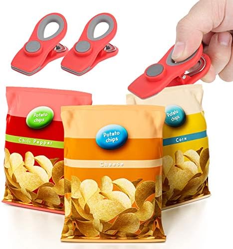 Aperatif için Mutfak için Manyetik Mini Taşınabilir Sızdırmazlık Klipsleri Gıda Torbası Klipsleri (kırmızı)