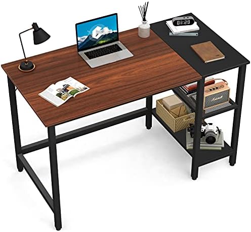 CubiCubi Bilgisayar Ev Ofis Masası, Depolama Rafları ile 47 İnç Küçük Masa Çalışma Yazı Masası, Ekleme Kurulu ile Modern Basit