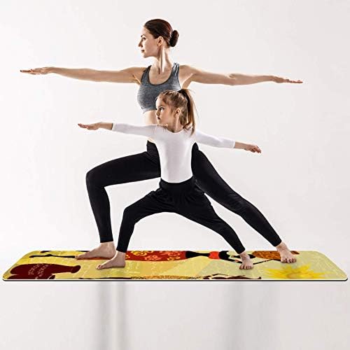 Unicey Dekoratif Afrika Yoga Mat Kalın Kaymaz Yoga Paspaslar Kadınlar ve Kızlar için egzersiz matı Yumuşak Pilates Paspaslar,