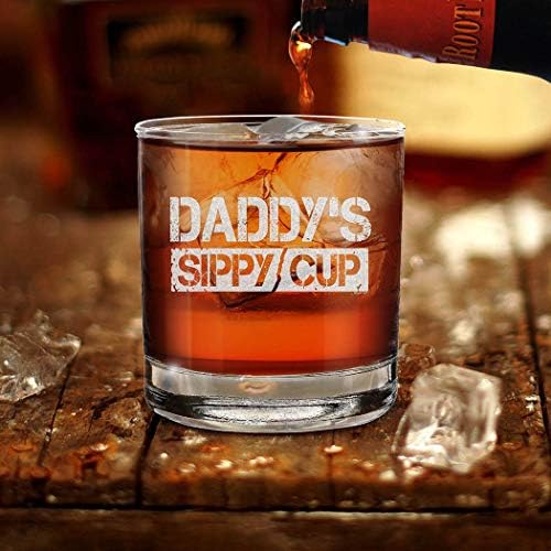 Shop4ever Daddy's Sippy Cup Kazınmış Viski Bardağı, Babaya Yeni Babaya Terfi Etti
