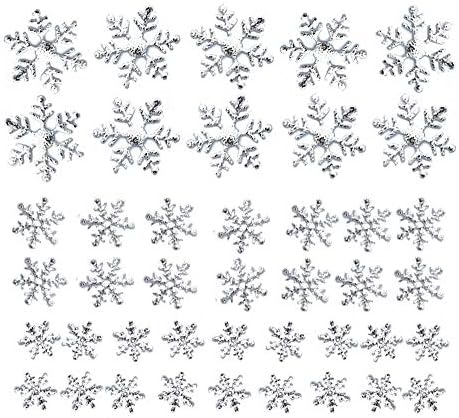 kış Harikalar Diyarı Dondurulmuş Parti Süslemeleri için 750pcs Kar Taneleri Konfeti, Gümüş