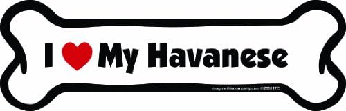 Bu Kemik Araba Mıknatısını Hayal Edin, Havanese'imi Seviyorum, 2 inç x 7 inç