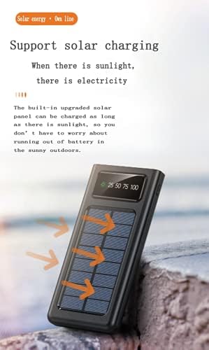 Solar Charger 30000 mAh, dahili Tip-C & Mikro & ıOS & USB 4 Hatları, çift Çıkış Girişi, el Feneri ile taşınabilir Cep Telefonu