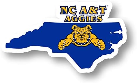 R ve R İthalatı Kuzey Carolina A & T Devlet Aggies Vinil Çıkartması-NCAA Devlet Şekilli Sticker