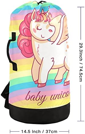 Bir Ayı Sevimli Bebek Unicorn Karikatür Peri Sihirli Midilli çamaşır torbası İpli Kapatma Su Geçirmez Dayanıklı Sırt Çantası