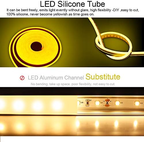 Silikon LED Kanal Sistemi, LED Alüminyum Profil Yeni İkameler, Yumuşak Bükme LED Profili, 5m 13x5mm, Su geçirmez IP67, 10mm Esnek
