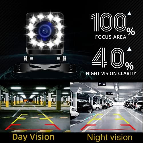 CRİXHLİX Araç Yedekleme Kamerası, HD 1080p Gece Görüşlü Su Geçirmez Araç Arka Görünümü, Geniş Görüş Açısı Otomobiller ve SUV'lar