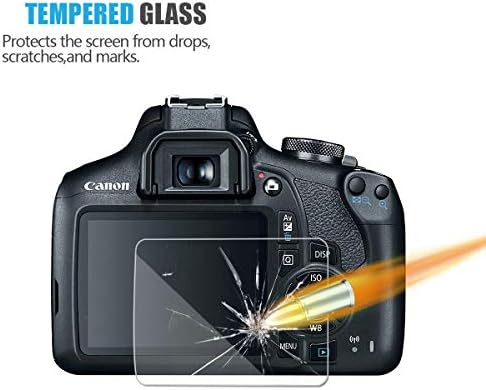[3-Pack] Temperli Cam Ekran Koruyucu için Canon EOS Rebel T7 T6 T5 1300D 1200D 1500D Öpücük X70 X80 X90, Akwox [0.3 mm 2.5 D