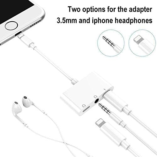 3.5 mm Kulaklık jak adaptörü iPhone Kulaklık Splitter 3 in 1 Çift Ses jakı Splitter Şarj Portu ile Yıldırım Kulaklık Adaptörü