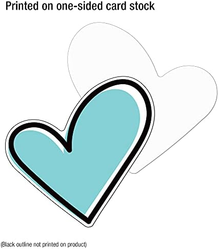 Carson Dellosa Kind Vibes Kalp Kesikler-Ekstra Büyük Puantiyeli ve Şerit Mavi, Yeşil, Turuncu, Pembe, Mor, Sarı Kalp Bülten Tahtası