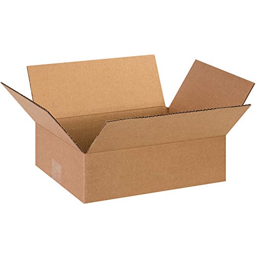 Kutu ABD 13 L x 10 W x 4 H Düz Oluklu Mukavva Orta Hareketli Kutular, Kraft, Paketleme ve Taşıma için (25'li Paket)