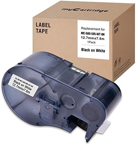 MYCARTRIDGR MC-500-595-WT-BK Uyumlu Brady Kablo Etiketi Vinil Polyester Naylon Endüstriyel Ekipman 19.1 mm 6.4 m Etiketleme Bandı