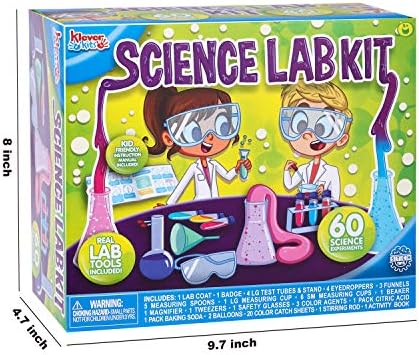 Klever Kitleri Bilim Laboratuvarı Kiti Çocuklar için 60 Bilim Deney Kiti laboratuvar önlüğü ile Bilim Adamı Kostüm giyinmek ve