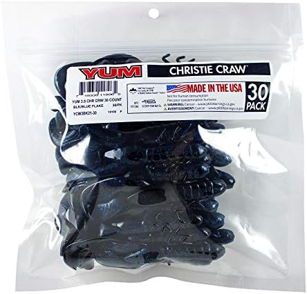 Yum-Christie Craw Toplu Paket Siyah / Mavi Pul 3 1/2 inç (YCW3BK21-30)