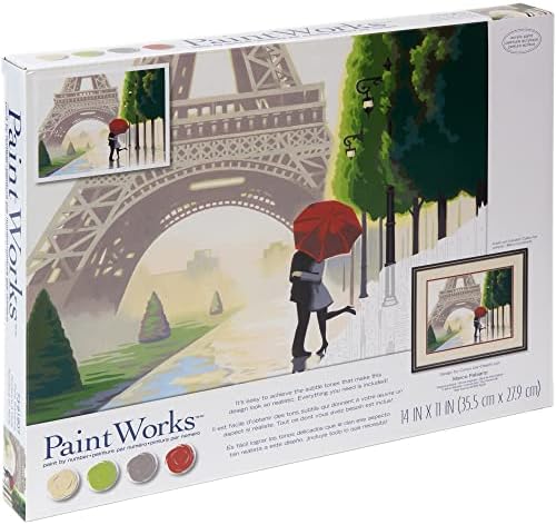 BOYUTLAR PaintWorks Paris Romance Yetişkinler ve Çocuklar için Numara Setine Göre Akrilik Boya, Bitmiş Proje 14x 11, Çok Renkli