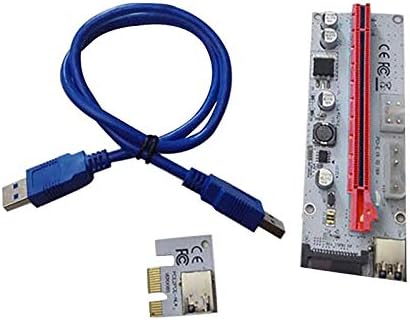PCI - E 1X ila 16X Üç Güç Arayüzü Grafik Kartı Kablosu Adaptör Kartı (Mavi)