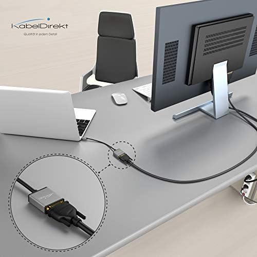 KabelDirekt-USB C'den VGA Adaptörüne-6 inç – (1920 x 1200 60Hz'e kadar, USB C 3.1 ve Thunderbolt 3, MacBook Pro , 2017, MacBook