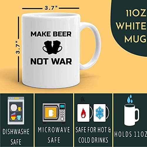 Bira Kupa Bira Bardağı - bira değil savaş yapmak-Komik Alkol alkollü ıçme sarhoş 11 oz Bardak Kupalar