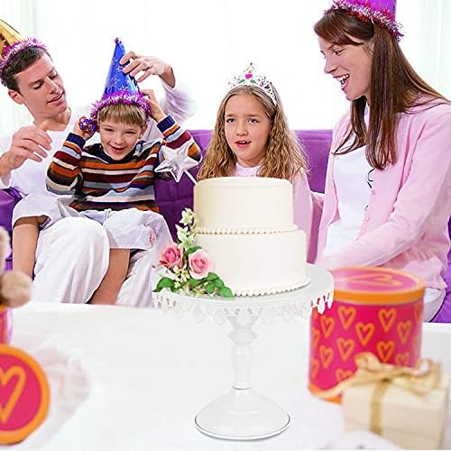 JAZUİHA 10 İnç Kek Standı Yuvarlak Tatlı Tutucu Metal kek tabağı Cupcake Ekran Standları için Doğum Günü Partileri, Düğün, bebek