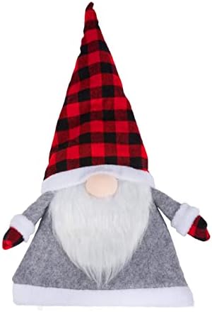 Bigmeta Gnome Noel Ağacı Topper-Kırmızı & Siyah Buffalo Checker Ekose İsveç Tomte Santa Noel Ağacı Süsleme Noel Tatil Parti Ev