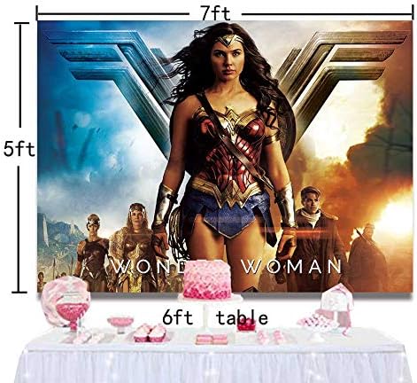 Wonder Woman Parti Malzemeleri Doğum Günü Afiş Poster Kız Fotoğraf Arka Planında Arka Plan fotoğraf kabini Sahne Parti Dekor
